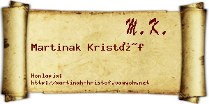 Martinak Kristóf névjegykártya